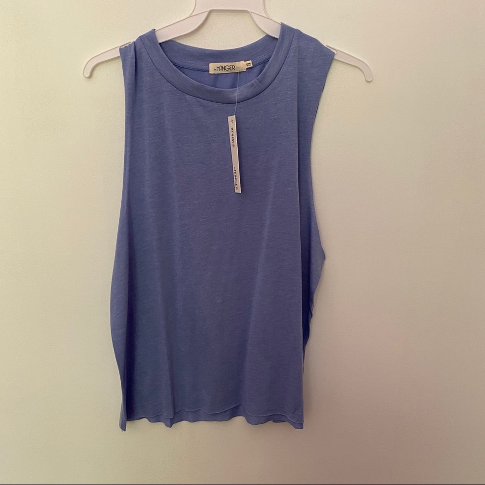 NWT Raw edge blue muscle tank